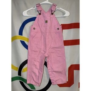 Carhartt Bib Overalls Baby Girl 18M Pink Cotton Canvas